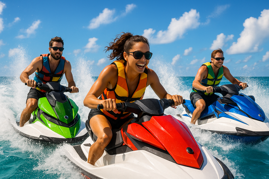 jetski woman and men